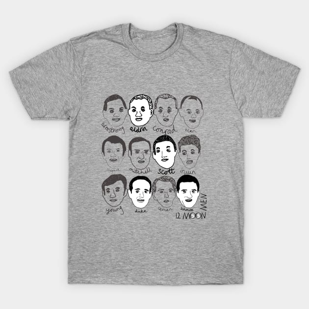 12 Moon Men T-Shirt by louweasely